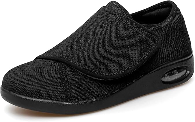 Sisttke Diabetic Slippers Women Men Extra Wide Walking Shoes Edema Adjustable Closure Non-Slip Shock Absorption Casual Shoes Deer Shoes for Seniors