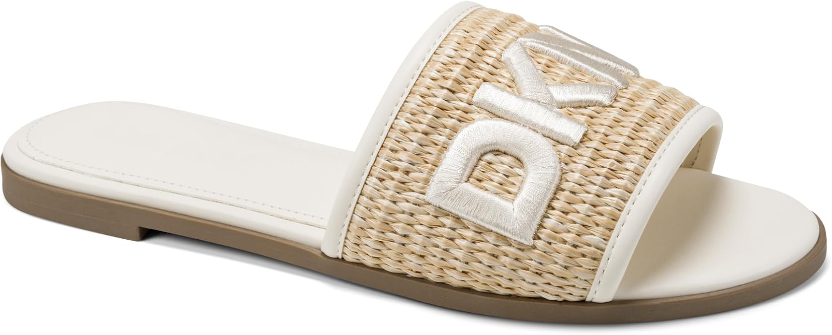 DKNY womens Winslet Espadrille Flat Sandal Slide With Logo