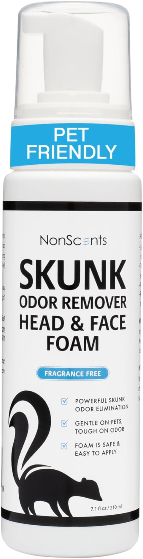 NonScents Skunk Odor Remover Head & Face Foam - Skunk Odor from Pets
