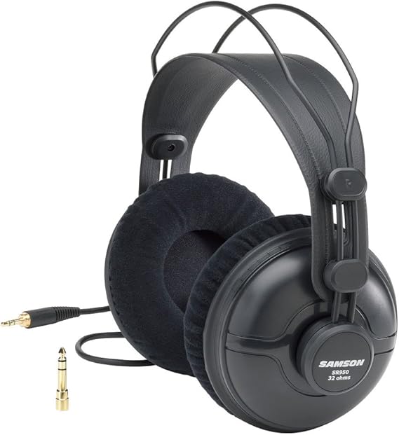Samson SR950 Closed-Back Over-Ear Studio Headphones for Mixing and Editing, black
