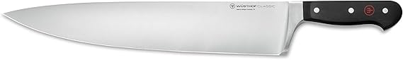 Wüsthof chef's knife super glider classic blade forged stainless steel very sharp kitchen knife with a scraper.