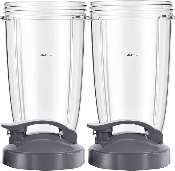 LVAINIT Blender Cups 24oz Cups with Flip-Top To-Go-Lids Fit for NutriBullet Blender 600W Pro 900W NutriBullet Replacement Parts
