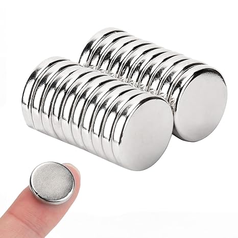 Neodymium Disc Magnets - Powerful N45 Rare Earth Magnets - 20 PCS, 0.6 x 0.12 Inch - Perfect for Fridge, Whiteboard, DIY, Craft & Office