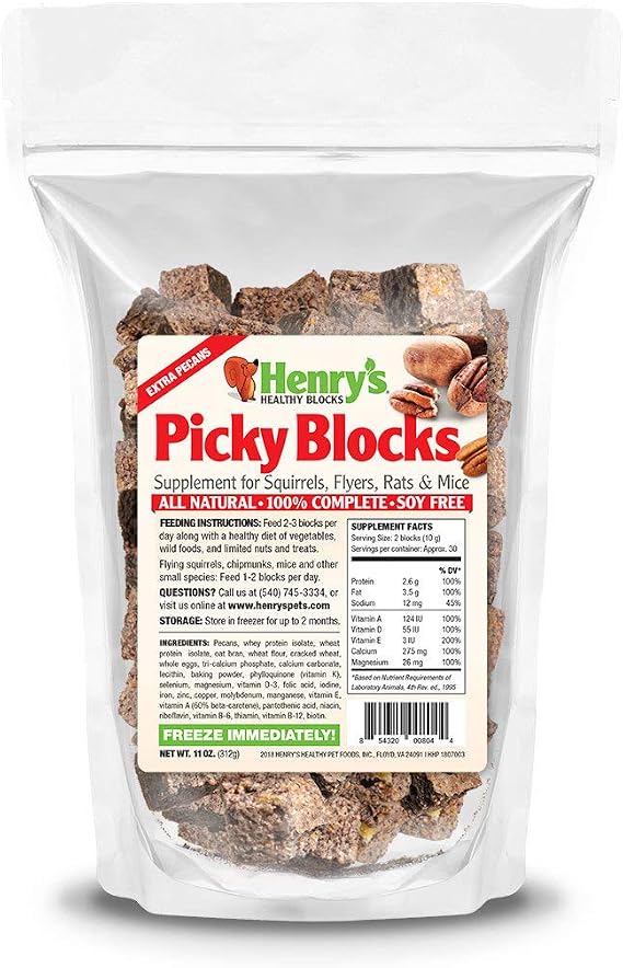 Henry's Picky Blocks Food for Squirrels, Flyers, Rats and Mice