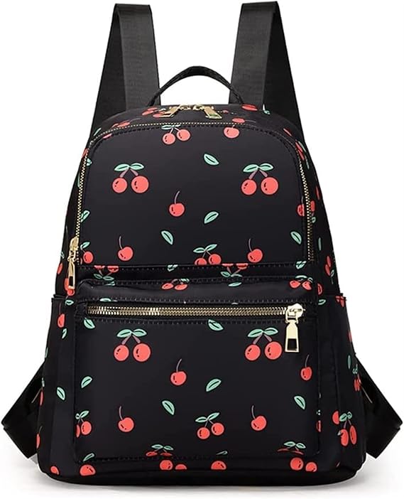 Oxford Cloth Backpack Women's Lightweight Waterproof Fashion All-match Travel Small Backpack Ladies Bag (Color : Black)