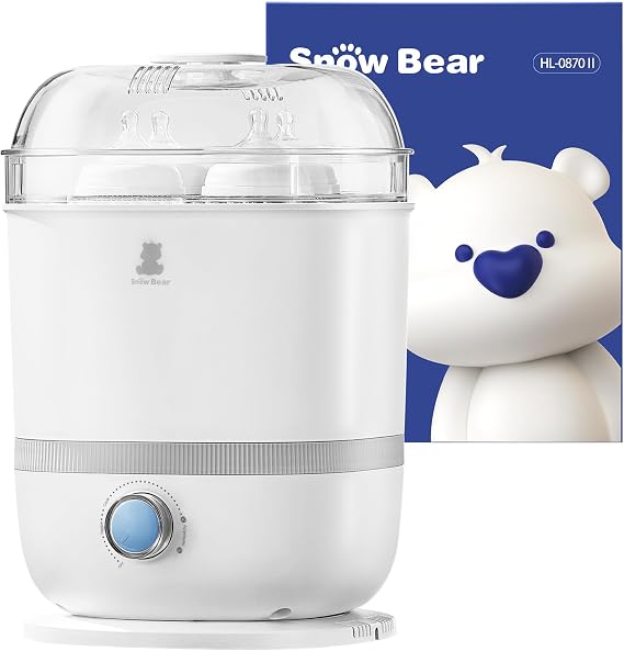 Snow Bear Baby Bottle Sterilizer and Dryer, 6-in-1 Electric Steam Bottle Sterilizer for Baby Bottle & Pacifiers, Breast Pump Parts, Large Capacity 13 Bottles, Fast Drying, Easy to Clean