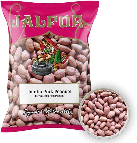 JALPUR MILLERS Premium Jumbo Pink Peanuts 1.5kg – Whole Raw Peanuts, High-Protein Snack, Ideal for Roasting, Baking, and Making Peanut Butter – Natural, Vegan-Friendly, Rich in Fibre, Freshly Packed