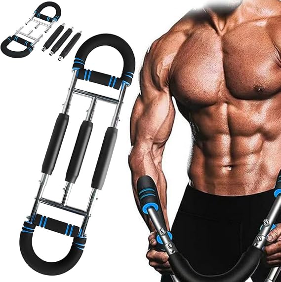 Twister Arm Trainer, Three Tube Resistance Spring System, Adjustable Chest Workout Equipment, Portable Muscle Training for Home Gym Exercise
