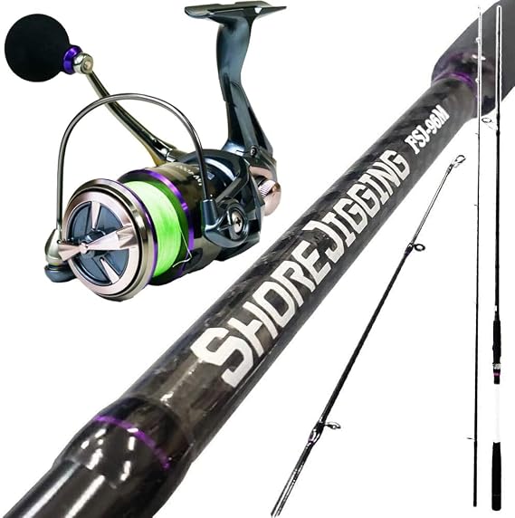 Shore Jiggiset-07 Fishing Gear Reel Set with Reel and PE Line 96M-2