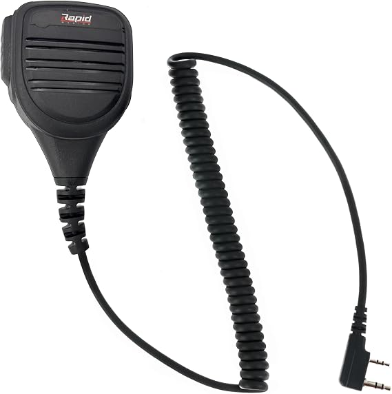Rapid Radios PTT Handheld Microphone with Clip Premium Audio, Secure Push-to-Talk Accessory