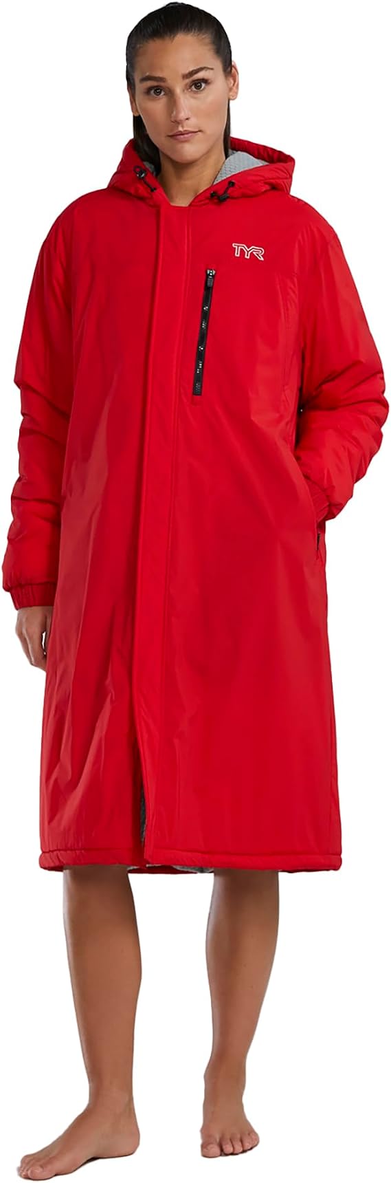 TYR Hydrosphere Tech Adult Swim Parka - Swimming Cover Up for Women, Men - Fleece Lining, Multiple Pockets