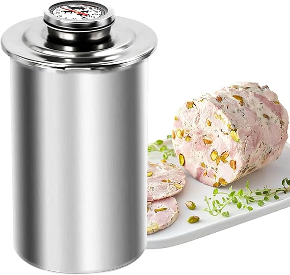 KAYCROWN Ham Maker Meat Press for Making Homemade Deli Meat Maker, Stainless Steel Ham Press Maker with Thermometer, Sandwich Lunchmeat Press Maker Pressure Ham Cooker