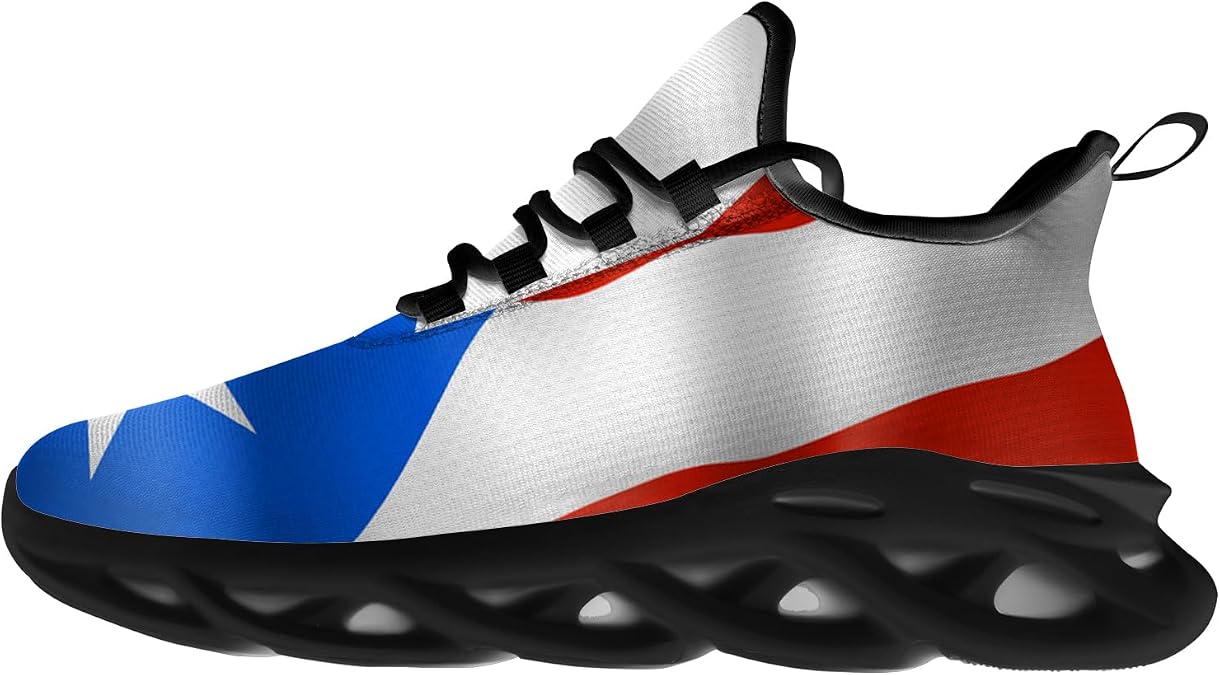 Men's Women's Puerto Rico Flag Sneakers Puerto Rico Shoes Running Walking Tennis Shoes