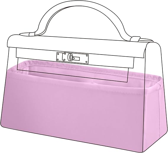 DGAZ Bag Organizer Insert For Kelly pochette/mini II /20/25/28/32/35/40/42/45 Bags, Silk Purse Organizer, Simplicity Handbag & Tote Organizer(Anemone,miniKelly1)