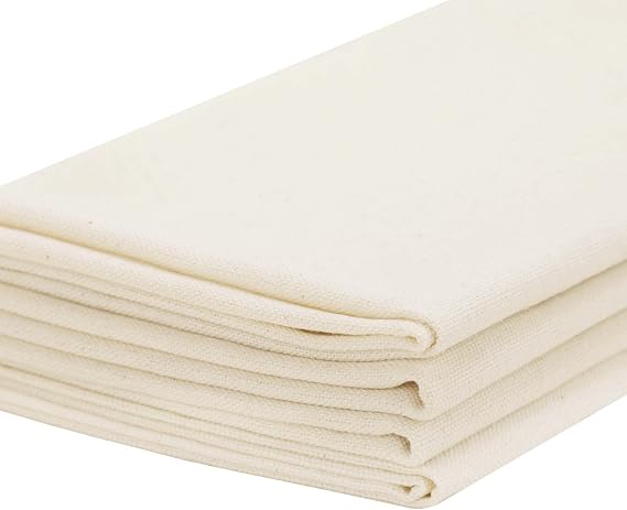 4 Pcs 20" X 20" Natural Cotton Duck Canvas Fabric (7oz)