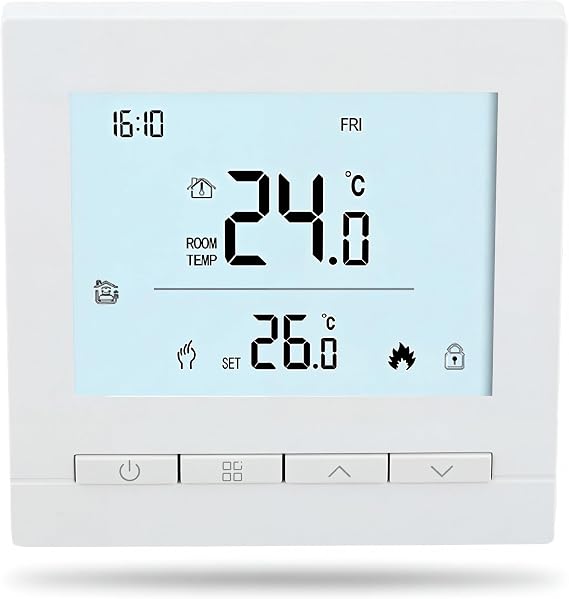 Smart WiFi Thermostat With Touchscreen Interface,Wall Thermostats For Gas Boiler Central Heating Remote Control, Automatic Temperature Controller(WATER)
