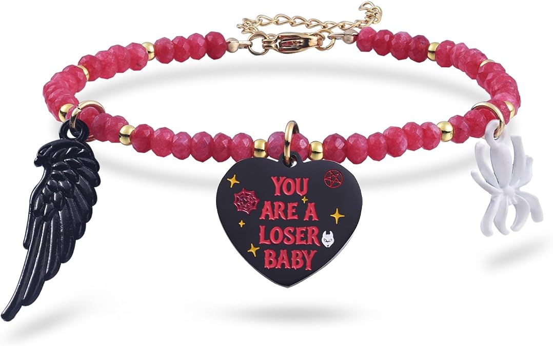 Melix Home Hazbin Merch Angel Bracelet Friendship Gifts Anime Cosplay Stone Bracelets For Women Men Fans Birthday Present