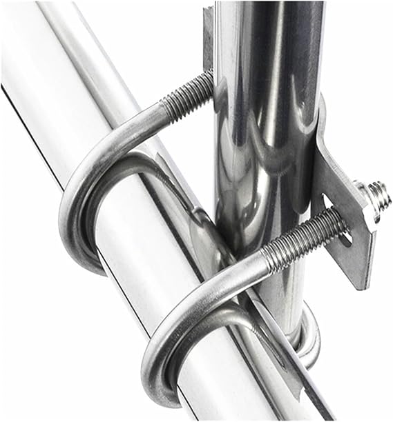 Pipe Clamp 304 Galvanized Stainless Steel Double U-Shaped Screw Cross Bolt Special Shaped Pipe Buckle Tube (Size : GALV-M8-25x32mm)