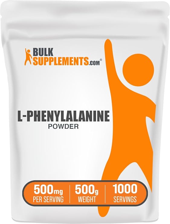 L-Phenylalanine Powder - Phenylalanine Supplement, L-Phenylalanine 500mg - Amino Acids Supplement, Gluten Free, 500mg per Serving, 500g (1.1 lbs) (Pack of 1)