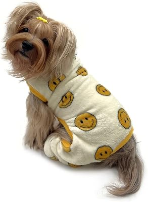 Klippo DogPuppy Ultra Soft Plush Front Sleeveless Pajamas - Happy Face - XS