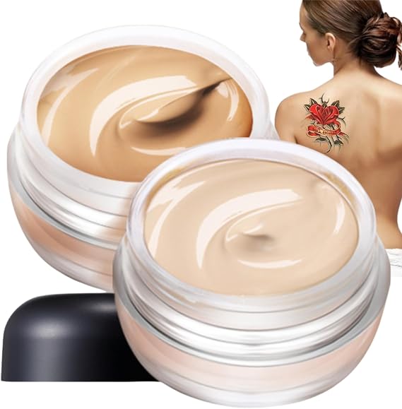Waterproof Tattoo Cover Up Makeup - 2 Color Cover Up Makeup For Bruises Tattoos Scars - Natural Body Full Coverage Concealer For Colour Corrector - Bruise Make Up For Women Men (Light & Dark)