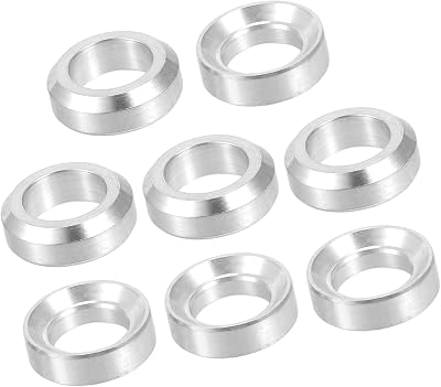 8 Pcs M6x5.5 Universal Bicycle Bolt Brake Screw Washer Bolts - MTB Mountain Bike Bicycle Concave Convex Balancer - Titanium Alloy Silver Tone Auto Replacement Parts