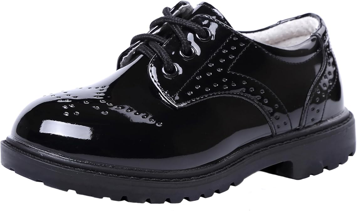 DADAWEN Children's Boy's Girl's Lace-Up School Uniform Shoes Comfort Oxford Dress Shoes (Toddler/Little Kid/Big Kid)