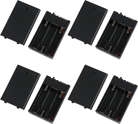 (4 PCS) Portable USB Battery Pack for 5V LED Neon Signs Battery Operated Power Supply Converter for Plug-in 5V LED Lights, Ideal for Indoor & Outdoor Use (Black)