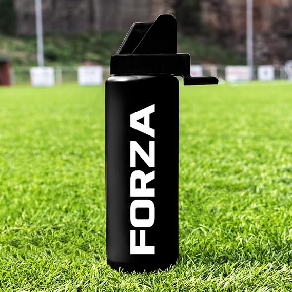 FORZA Team Hygiene Water Bottles BPA-Free Squeeze Bottles with Contactless Nozzle for Athletes, 1 Litre Capacity (Pack of 1, Black)
