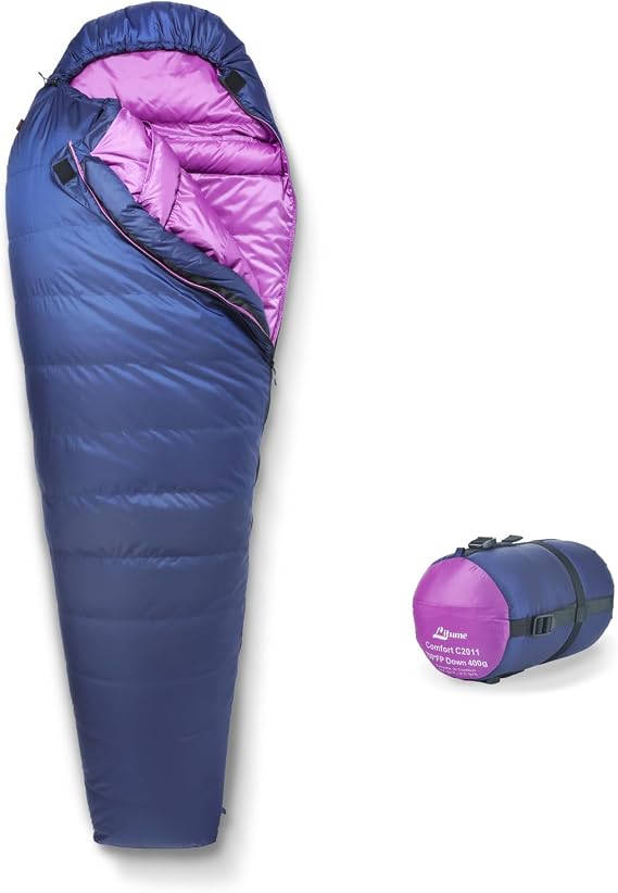 Litume Ultra Warm Mummy Down Sleeping Bag700FP+ Down,Winter Camp, Dual YKK Zippers, Footbox & Compression Bag, Soft Lining, Drawsring Hood