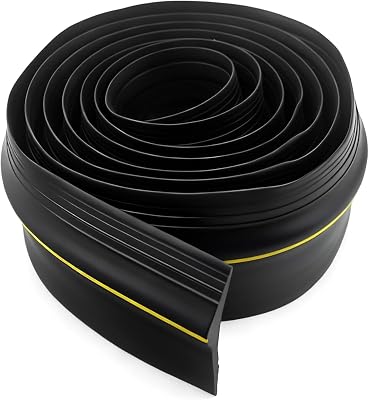 Garage Door Threshold Seal 16FT - Rubber Weatherproof Strip, Water-Resistant Bottom Seal Replacement for Standard Garage Doors, No Adhesive BlackYellow