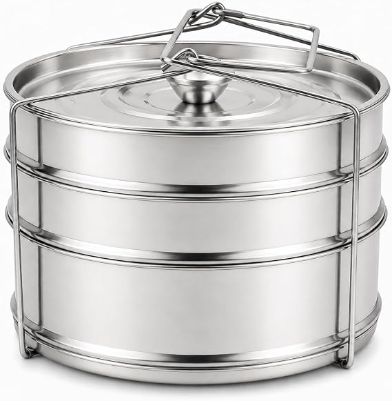 3-Tier Steamer Insert Pans for 6 Qt Instant Pot, 304 Steel