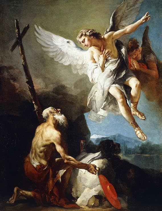 HCOTZHPY Classic Famous Artwork Modern Canvas Painting the Vision of S.j by Battista Tiepolo Oil Painting Reproduction for Office Decor 60x90cm