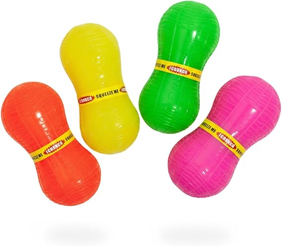 Ruff Dawg Crunchy Peanut Large 6.125 (1 pc) Assorted Colors Loud Crinkle Rubber Fetch Toy for Medium to Large Dogs Ruff Flex Shell Made in USA