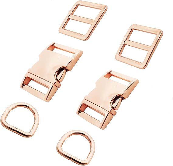 4 Sets Color Assorted Metal Buckles Fasteners for Webbing DIY Accessories,Metal Buckle+Adjustable Slide+D-ring