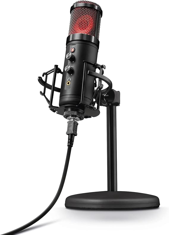 Trust Gaming GXT 256 Exxo USB Streaming Microphone for PC, Laptop and PS4 , Black