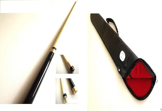 57" 2-PIECE CENTRE SPLIT High Gloss Finish POOL or SNOOKER CUE with SOFT CASE - Gift