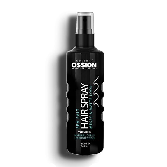 Morfose Ossion Sea Salt Spray for Men, Texturizing Spray for Short Hair, Matte Volumizing Pre Styler for Fades and Crops, Premium Barber Line, 8.45 Fl Oz