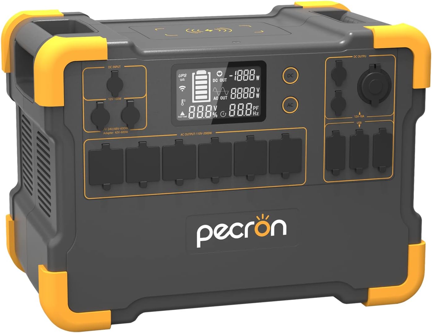 pecron E3000 Portable Power Station,3108Wh Portable Solar Generator with 6X110V2000W AC Outlets 1200W Max Solar Input Backup Power for Outdoors Camping Fishing Emergency