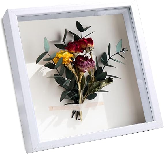 3D Shadow Box, Deep Picture Frame Display Box for Wall and Tabletop Wooden Photo Frame for Flower Medal Memorabilia Tickets Gifts Crafts