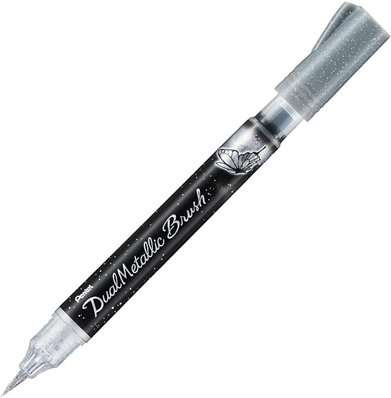 Pentel XGFH-DZ Dual Metallic Brush, Silver