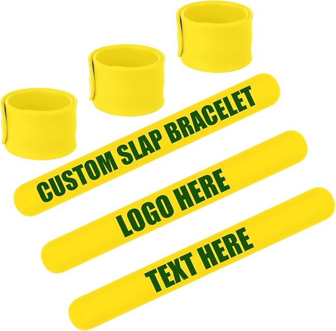 Muka 50 PCS Personalized Silicone Slap Bracelets Custom Rubber Wristbands