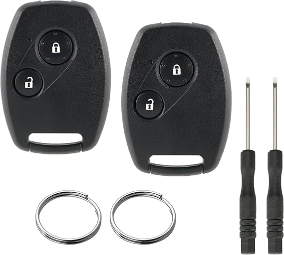 Key Fob Case Replacement 2 Buttons Honda Civic CRV Jazz Accord HRV FRV CRZ Insight Pilot Key Cover Shell with Inner Casing Crack-Resistant & Durable | Seamless Fit ( NO Blade )