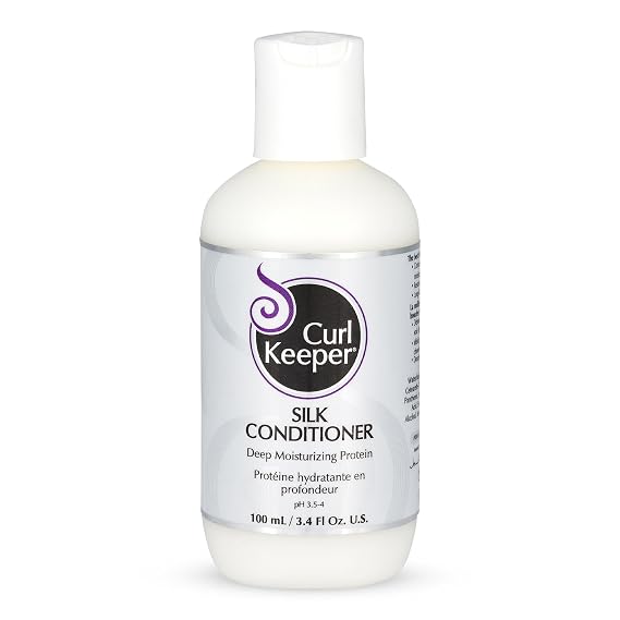 Curl Keeper Silk Conditioner for Curly Hair, 3.38 Fl Oz - Deep Moisturizing & Cleansing Daily Hair Conditioner with Silk Amino Acids for All Curl Types - Water Based Conditioner for Men & Women