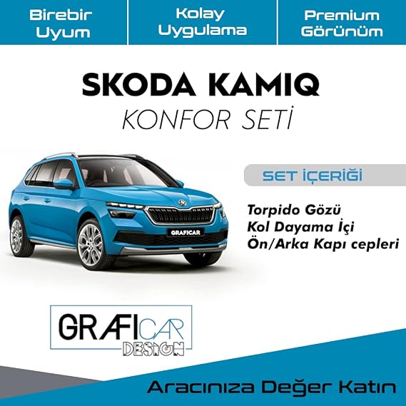 Graficar Design Skoda Kamiq Konfor Seti̇ - Saklama Alanları Kumaş Kaplama-Ses İzolasyon Amaçli Ürün