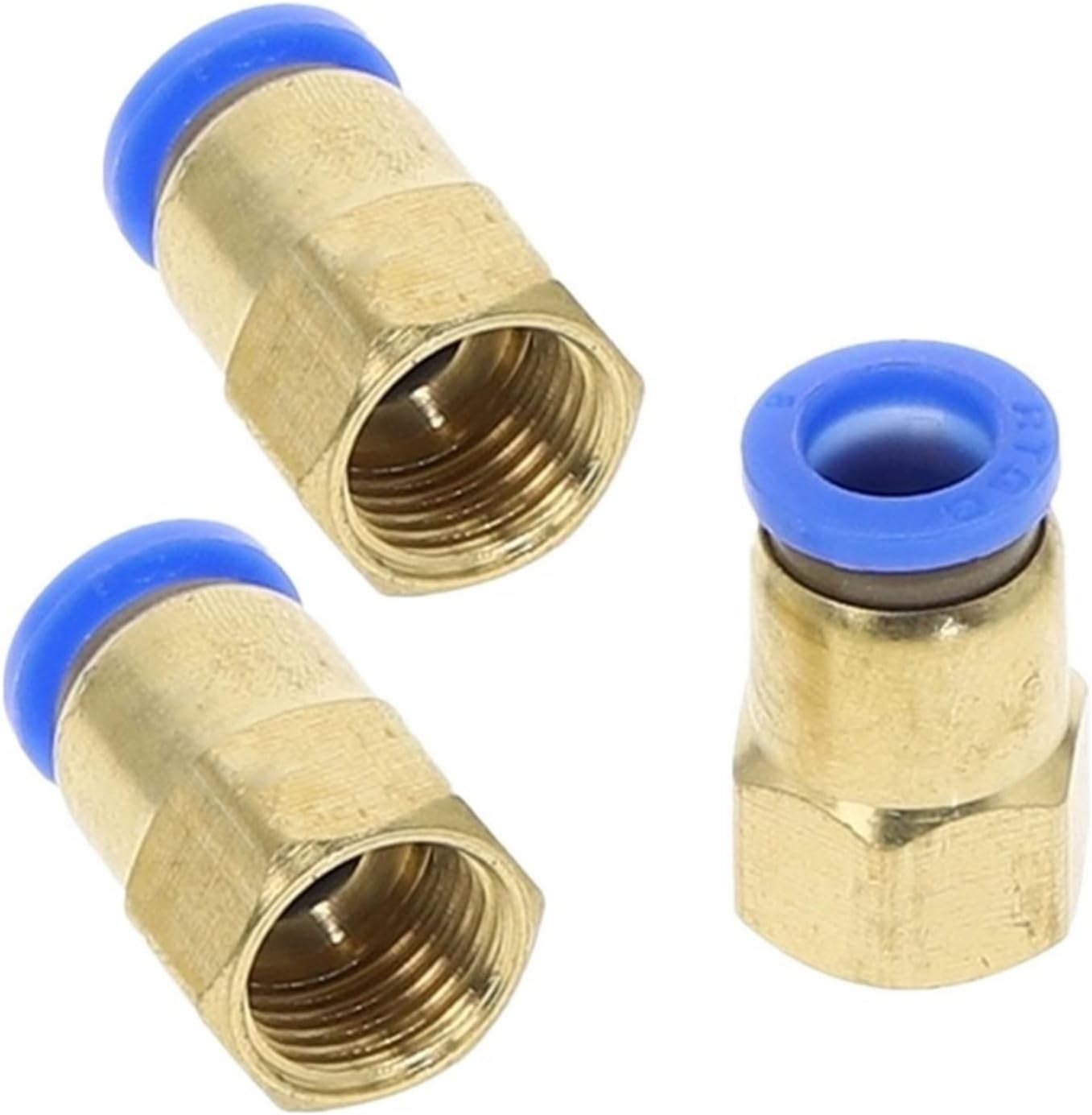 DOLUNTO 3PCS Air Pipe Fitting Hose Tube Female Thread Brass Pneumatic Connector Quick Joint Fitting PCF-6mm,12inch