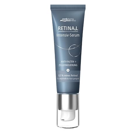 Retinal Intensive Serum - High Dose - with 0.1% Pure Retinal - Anti-Ageing - Reduces Wrinkles & Tightens the Skin - Regulates Pigment & Age Spots - for Sensitive Skin - medipharma cosmetics