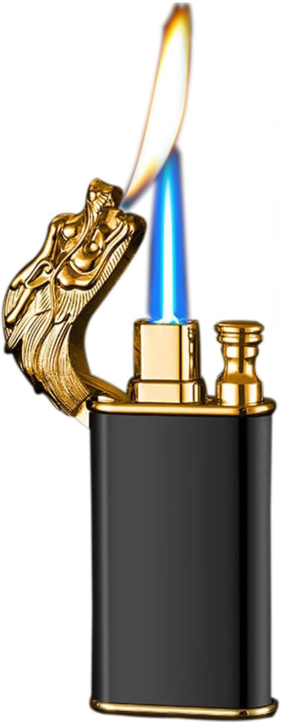 Dragon Lighter, Unique Torch Lighter Switchable Soft/Jet Flame, Butane Refillable Cool Lighter Creative Gift for Men(Without Fuel)