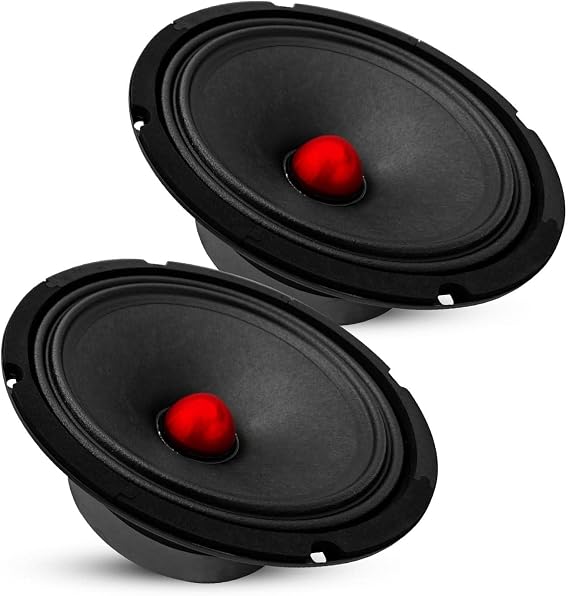 5 CORE 8 Inch Subwoofer Pair 500W Loud PA DJ Car Audio Midrange Door Speaker Aluminum Bullet Replacement Powerful Vehicle Sub Woofer
