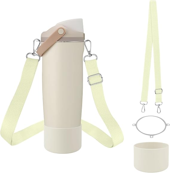 Accessories Set Compatible with Owala 30oz & 40oz FreeSip Sway Bottles & Tumblers, Carrier with Strap & Silicone Boot, Adjustable Shoulder Crossbody Handle Strap